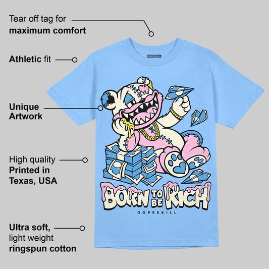 Knu Stack Vintage Satin Dream Blue DopeSkill Blue T-shirt Born To Be Rich Graphic