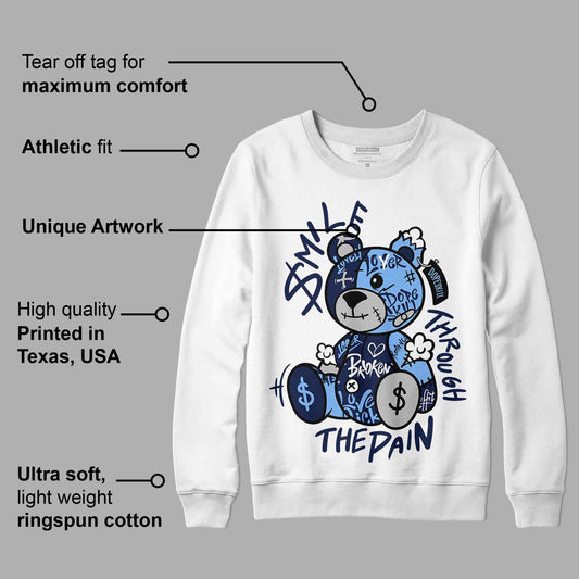 Midnight Navy 5s DopeSkill Sweatshirt Smile Through The Pain Graphic