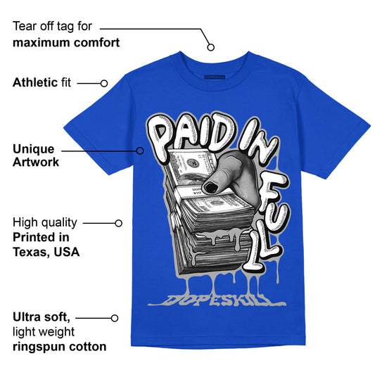 AJ 5 Racer Blue DopeSkill Racer Blue T-shirt Paid In Full Graphic