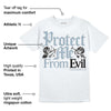 Blue Grey 13s DopeSkill T-Shirt Protect Me From Evil Graphic