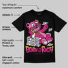Rick RO Pink Leather Sneakers DopeSkill T-Shirt Born To Be Rich Graphic