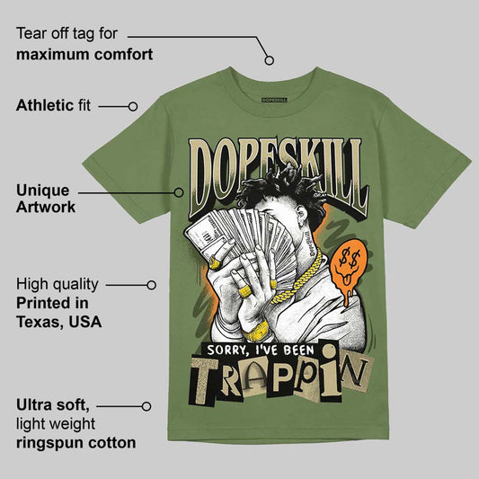Olive Collection DopeSkill Olive T-shirt Sorry I've Been Trappin Graphic
