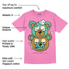 Dunk Playful Pink Multi Color Bronzine Clear Jade Luminous Green DopeSkill Pink T-shirt New Double Bear Graphic