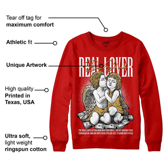 Red Collection DopeSkill Red Sweatshirt Real Lover Graphic