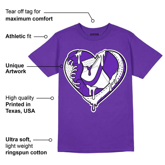 Dunk Purple Championship Court White DopeSkill Purple T-shirt Heart Jordan Graphic