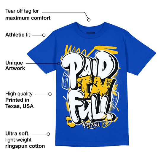 Laney 14s DopeSkill Varsity Royal T-shirt New Paid In Full Graphic