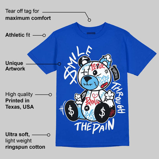 Blueberry 12s DopeSkill Royal T-shirt Smile Through The Pain Graphic