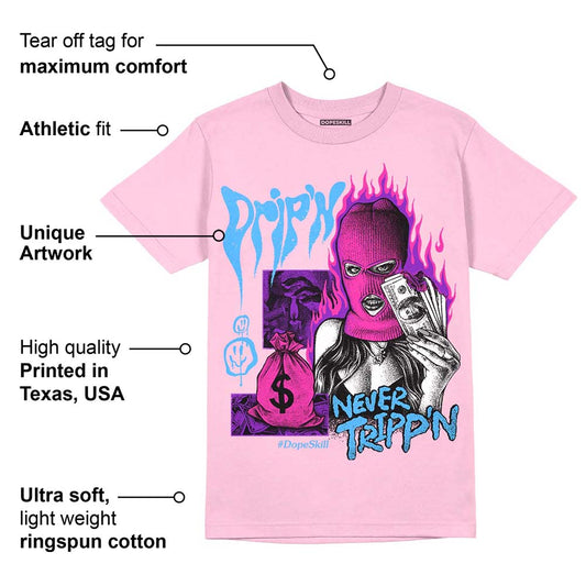 Pink Collection DopeSkill Pink T-shirt Drip'n Never Tripp'n Graphic