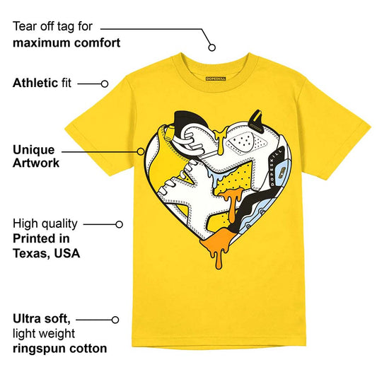 Yellow Ochre 6s DopeSkill Yellow T-shirt Heart Jordan 6 Graphic