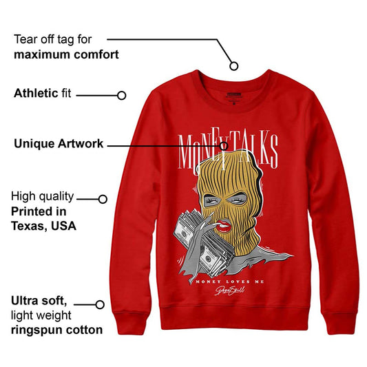 Red Collection DopeSkill Red Sweatshirt Money Talks Graphic