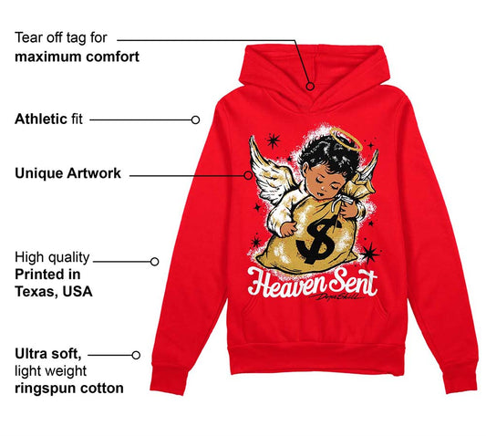 Red Thunder 4s DopeSkill Red Hoodie Sweatshirt Heaven Sent Graphic