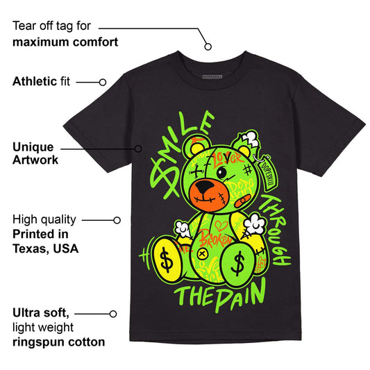 Neon Green Collection DopeSkill T-Shirt Smile Through The Pain Graphic