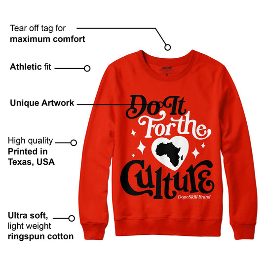 Red Foam Runner DopeSkill Vermillion Red Sweatshirt Do It For The Culture Graphic