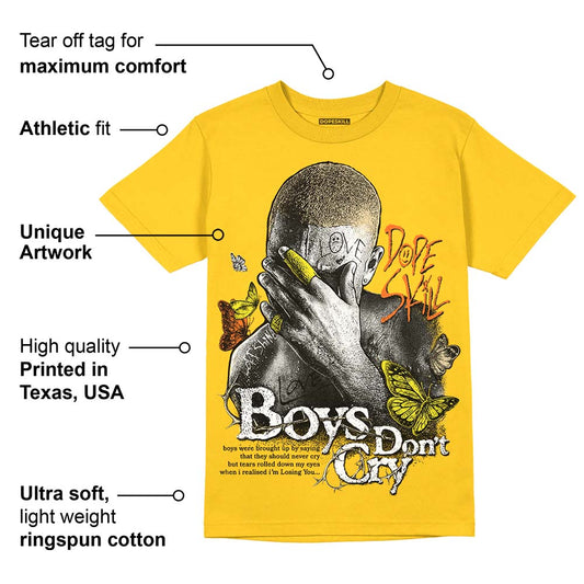 Vivid Sulfur 4s DopeSkill Yellow T-shirt Boys Don't Cry Graphic