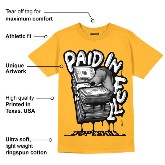 Taxi Yellow Toe 1s DopeSkill Taxi T-shirt Paid In Full Graphic