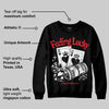 Black and White Collection DopeSkill Sweatshirt Feeling Lucky Graphic
