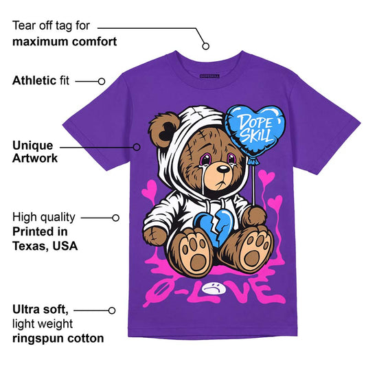 PURPLE Collection DopeSkill Purple T-shirt Broken Bear Graphic