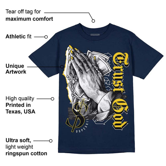 Michigan Dunks DopeSkill Midnight Navy T-Shirt Trust God Graphic