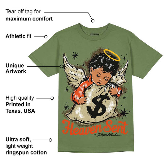 Olive Collection DopeSkill Olive T-shirt Heaven Sent Graphic