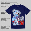 AJ 6 University Blue DopeSkill College Navy T-Shirt Broken Heart Graphic