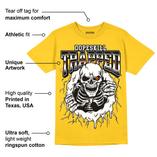 Vivid Sulfur 4s DopeSkill Yellow T-shirt Trapped Halloween Graphic