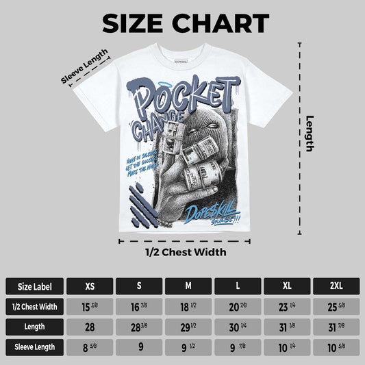 Diffused Blue 11s DopeSkill Oversize Print T-Shirt Pocket Change Graphic