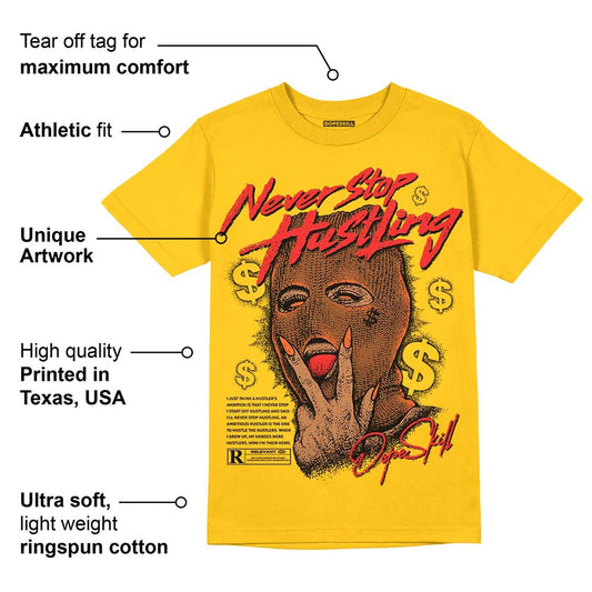 Yellow Collection DopeSkill Gold T-shirt Never Stop Hustling Graphic