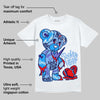 AJ 6 University Blue DopeSkill T-Shirt Broken Heart Graphic