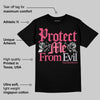 White Fluo Pink DopeSkill T-Shirt Protect Me From Evil Graphic