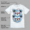 Powder Blue 9s DopeSkill T-Shirt New Double Bear Graphic