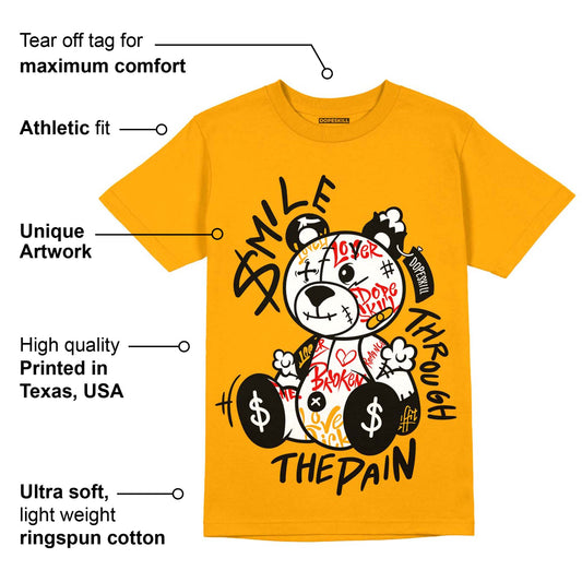 Taxi Yellow Toe 1s DopeSkill Taxi T-shirt Smile Through The Pain Graphic