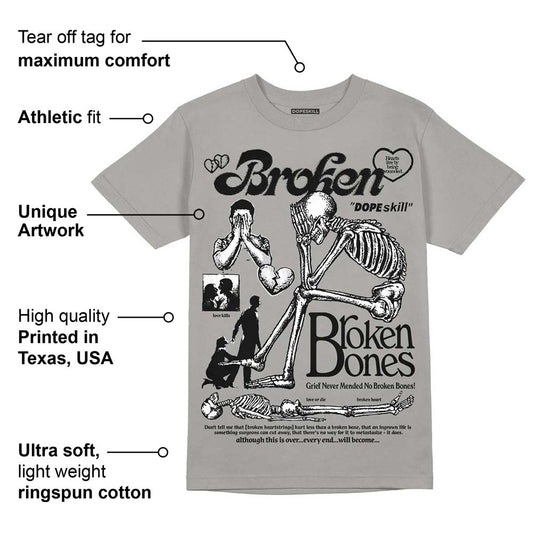 Grey Collection DopeSkill Grey T-shirt Broken Bones Graphic