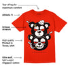 Red Foam Runner DopeSkill Vermillion Red T-shirt New Double Bear Graphic