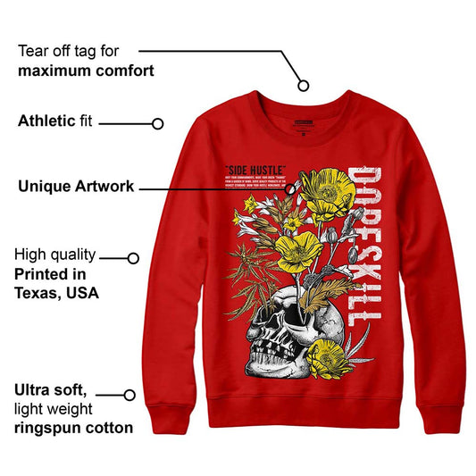 Red Collection DopeSkill Red Sweatshirt Side Hustle Graphic