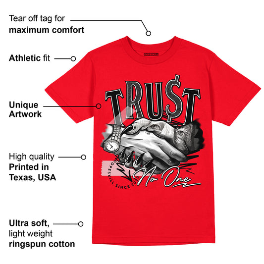Red Thunder 4s DopeSkill Red T-shirt Trust No One Graphic
