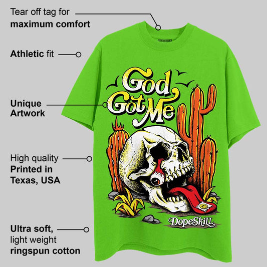 Neon Green Collection DopeSkill Neon Green T-shirt God Got Me Graphic