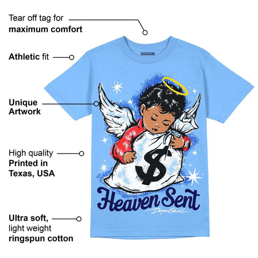 Dunk White Polar Blue DopeSkill University Blue T-shirt Heaven Sent Graphic