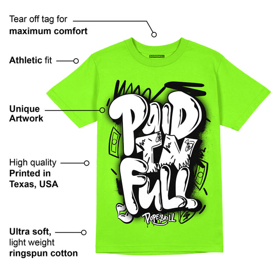 Neon Green Collection DopeSkill Neon Green T-shirt New Paid in Full  Graphic