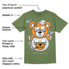 Olive 5s DopeSkill Olive T-shirt New Double Bear Graphic