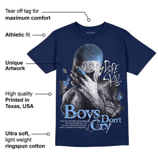 Midnight Navy 5s DopeSkill Navy T-Shirt Boys Don't Cry Graphic