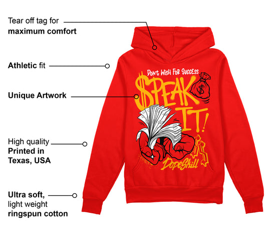 Red Collection DopeSkill Red Hoodie Sweatshirt Speak It Graphic