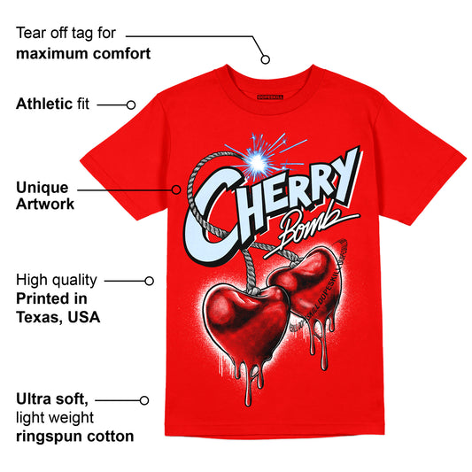 Cherry 11s DopeSkill Varsity Red T-shirt Cherry Bomb Graphic