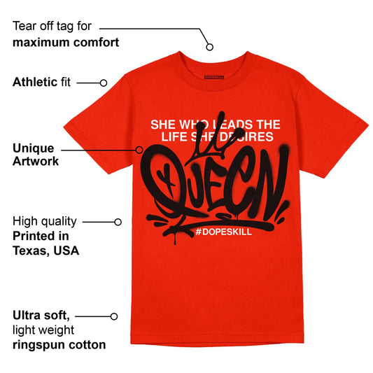 Red Foam Runner DopeSkill Vermillion Red T-shirt Queen Graphic