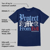 Midnight Navy 1s DopeSkill Navy T-shirt Protect Me From Evil Graphic