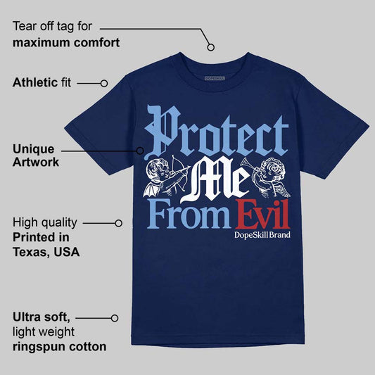 Midnight Navy 1s DopeSkill Navy T-shirt Protect Me From Evil Graphic