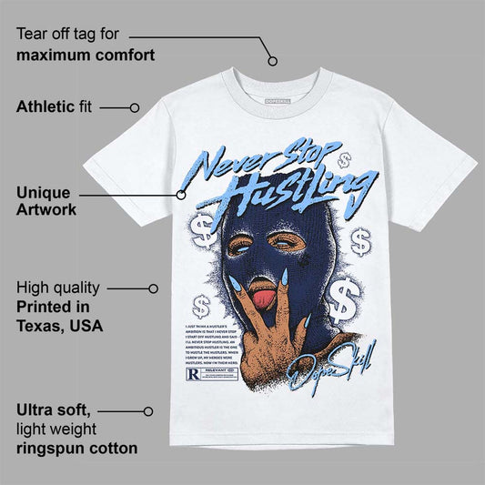 Midnight Navy 5s DopeSkill T-Shirt Never Stop Hustling Graphic