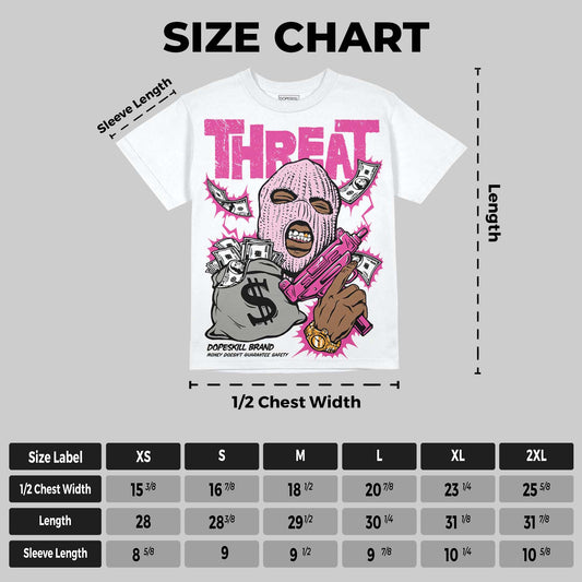 Triple Pink Dunk DopeSkill Oversize Print T-Shirt Under Threat Graphic