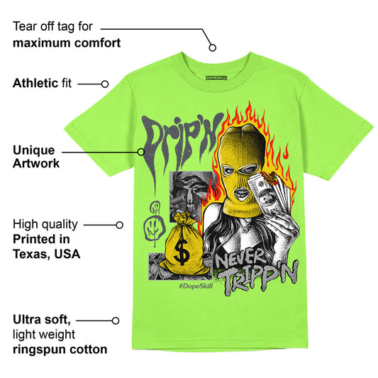 Green Bean 5s DopeSkill Green Bean T-shirt Drip'n Never Tripp'n Graphic