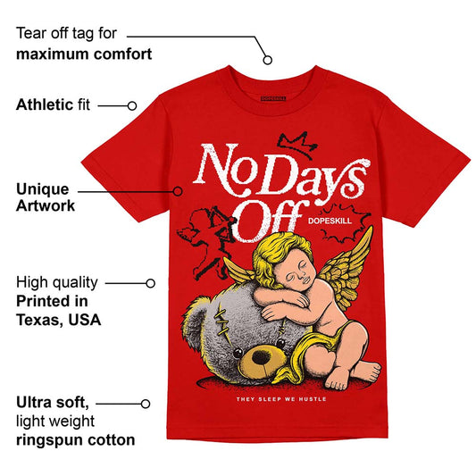 Red Collection DopeSkill Red T-shirt New No Days Off Graphic