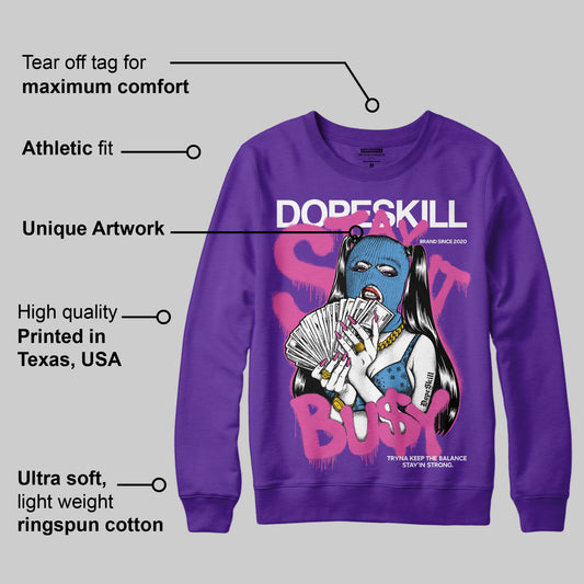 PURPLE Collection DopeSkill Purple Sweatshirt Stay It Busy Graphic